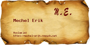 Mechel Erik névjegykártya